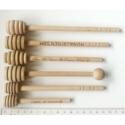 WHD008 10 CM Custom shape Mini Wooden Honey Dipper